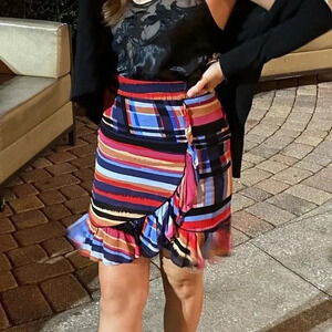 Catherine Malandrino Multicolor Slit Skirt Size Small